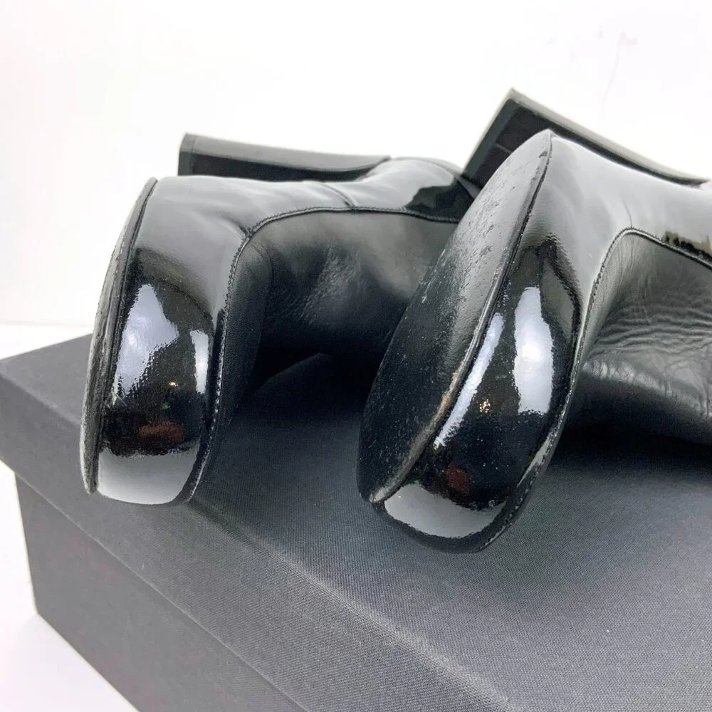 Jil Sander Navy Line Black Mix Leather Ankle Slip-OnBoots Sz 8 - Picture 16 of 16